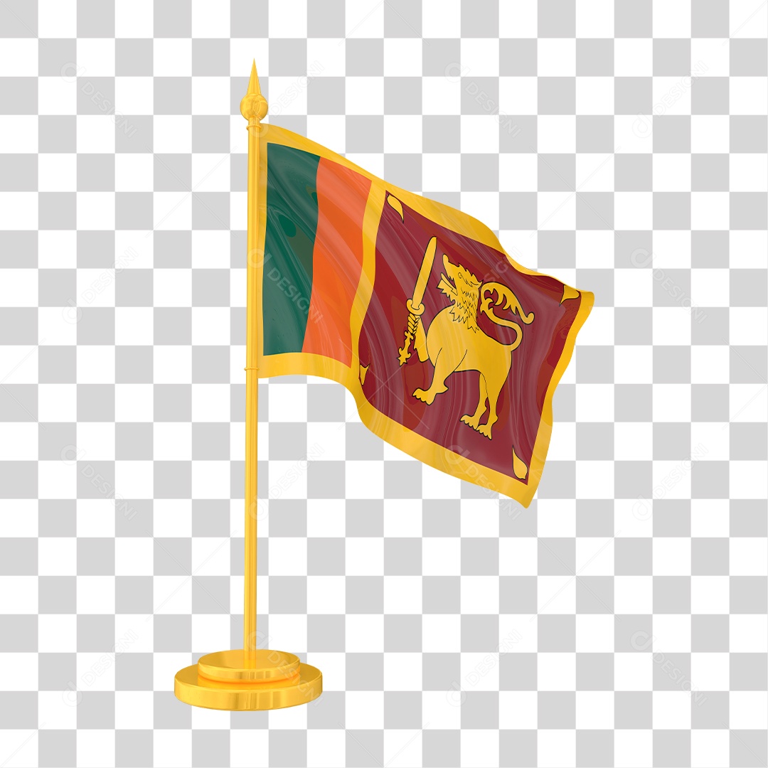 Bandeira do Sri Lanka em Estilo Realista Formato PNG Transparente