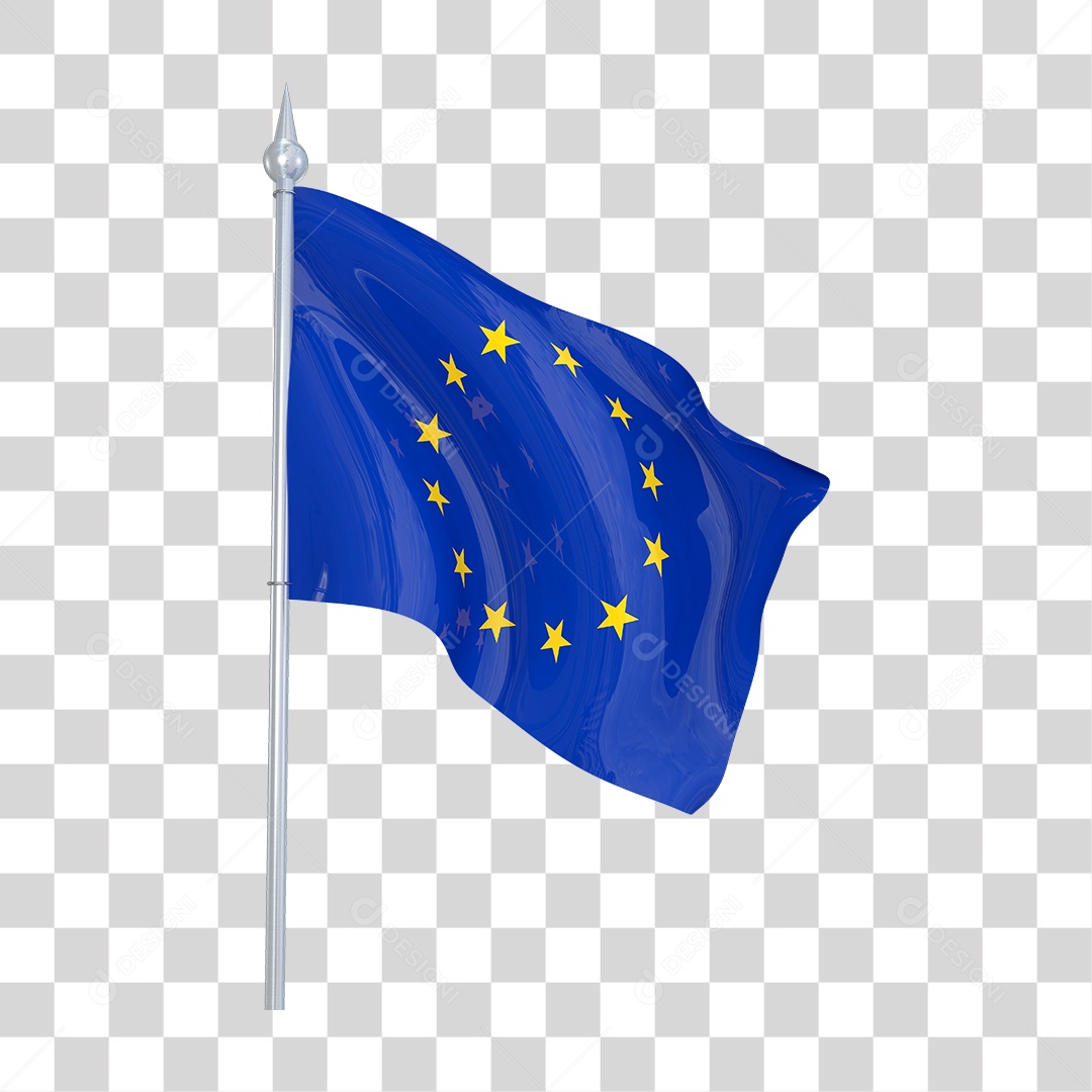 Bandeira da Grécia em Estilo Realista Formato PNG Transparente