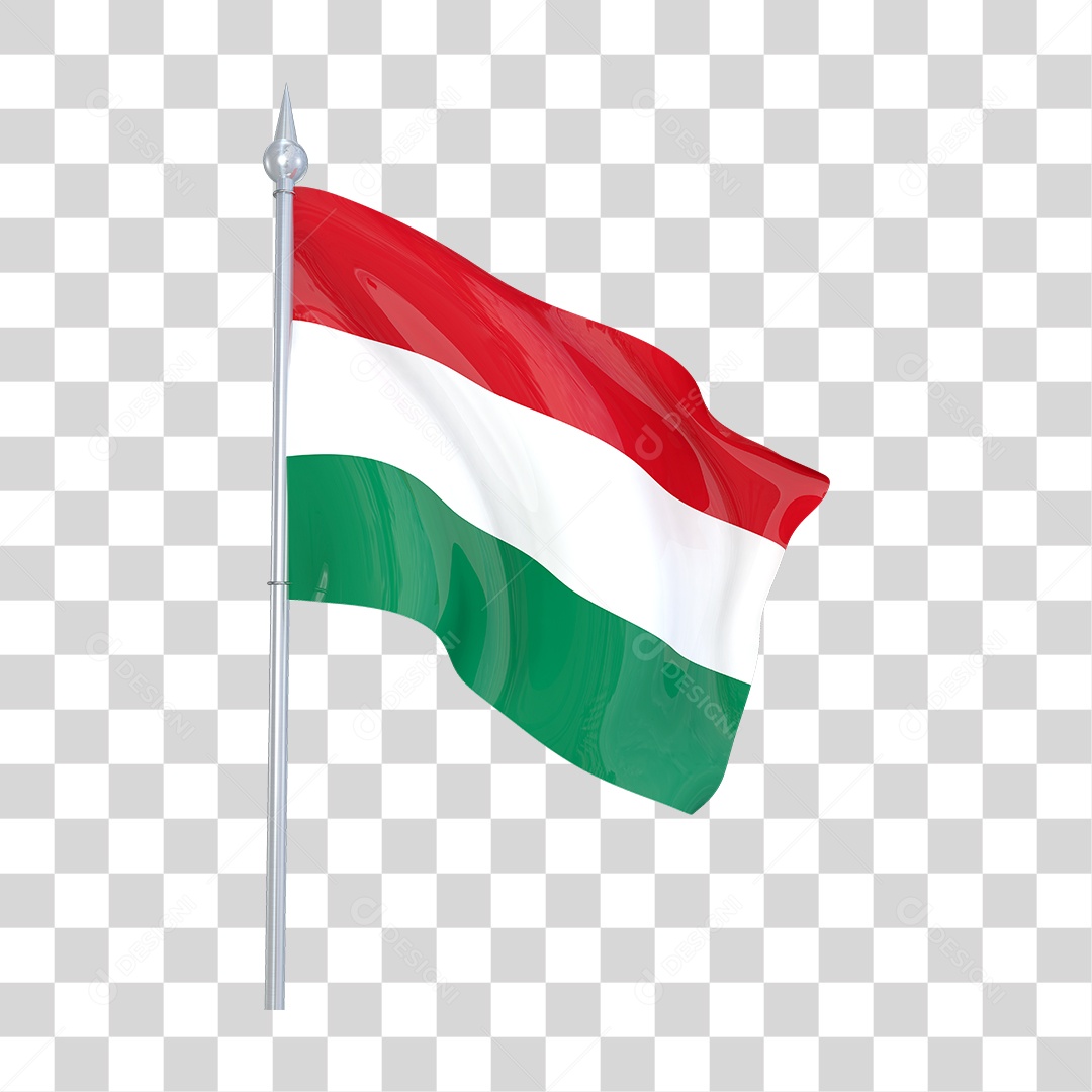 Bandeira da Palestina em Estilo Realista Formato PNG Transparente