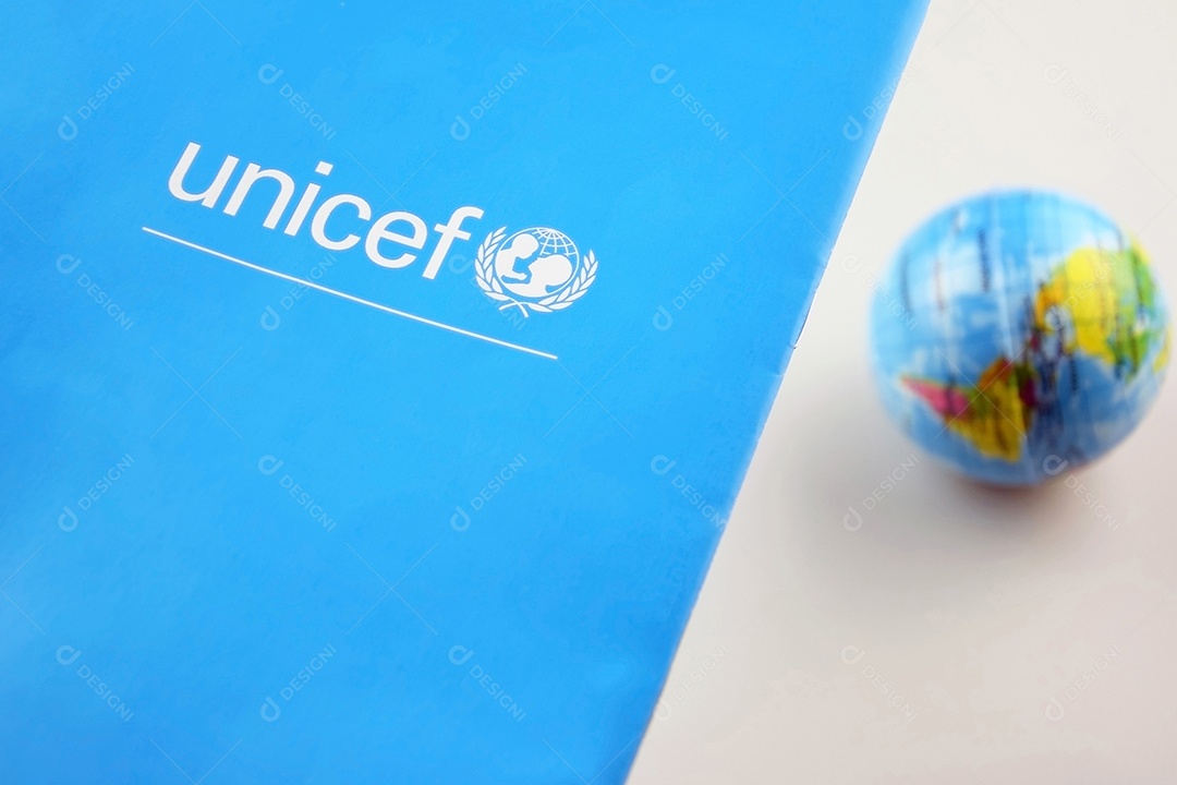 Logotipo da Unicef ​​no folheto