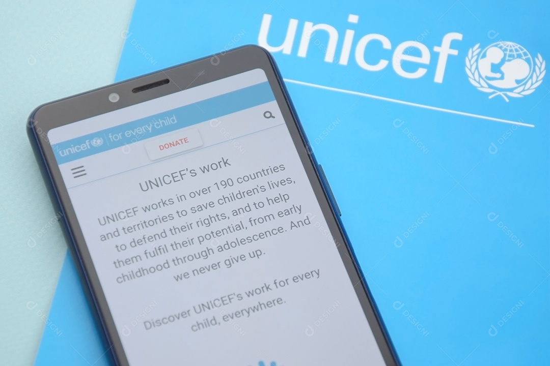 Logotipo da Unicef ​​no folheto