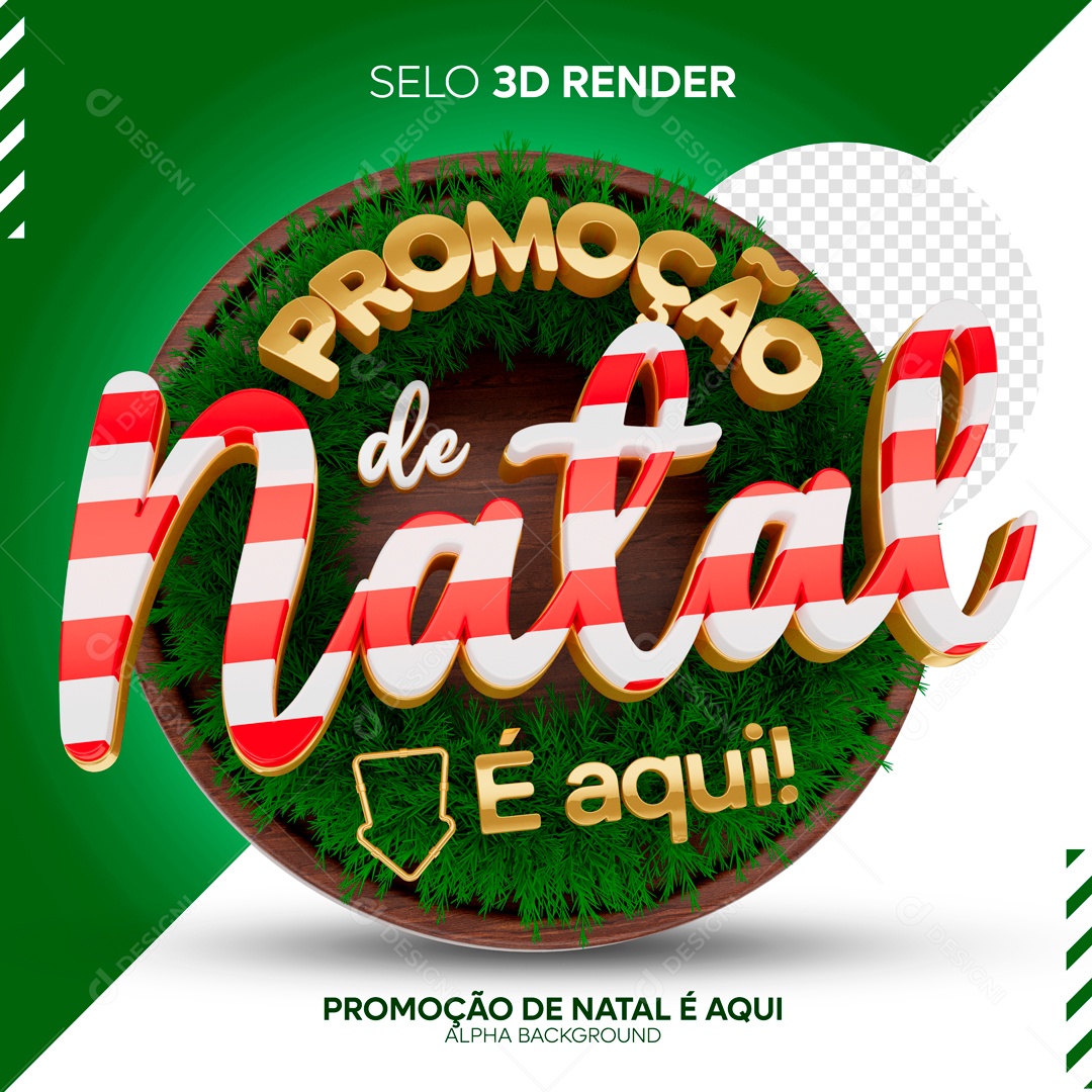 Selo 3D Promoção De Natal é Aqui Para Composição PSD Editável