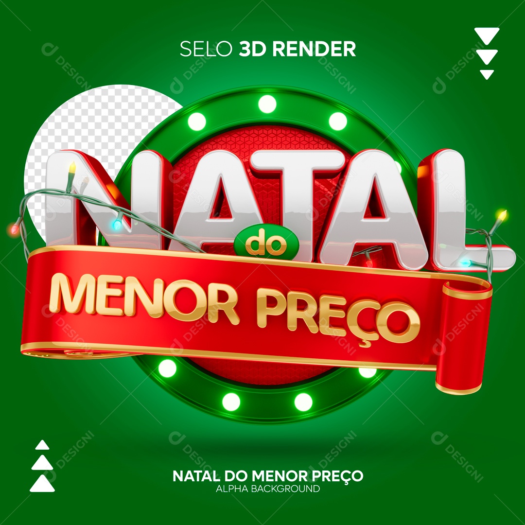 Selo 3D Natal Do Menor Preço Para Composição PSD