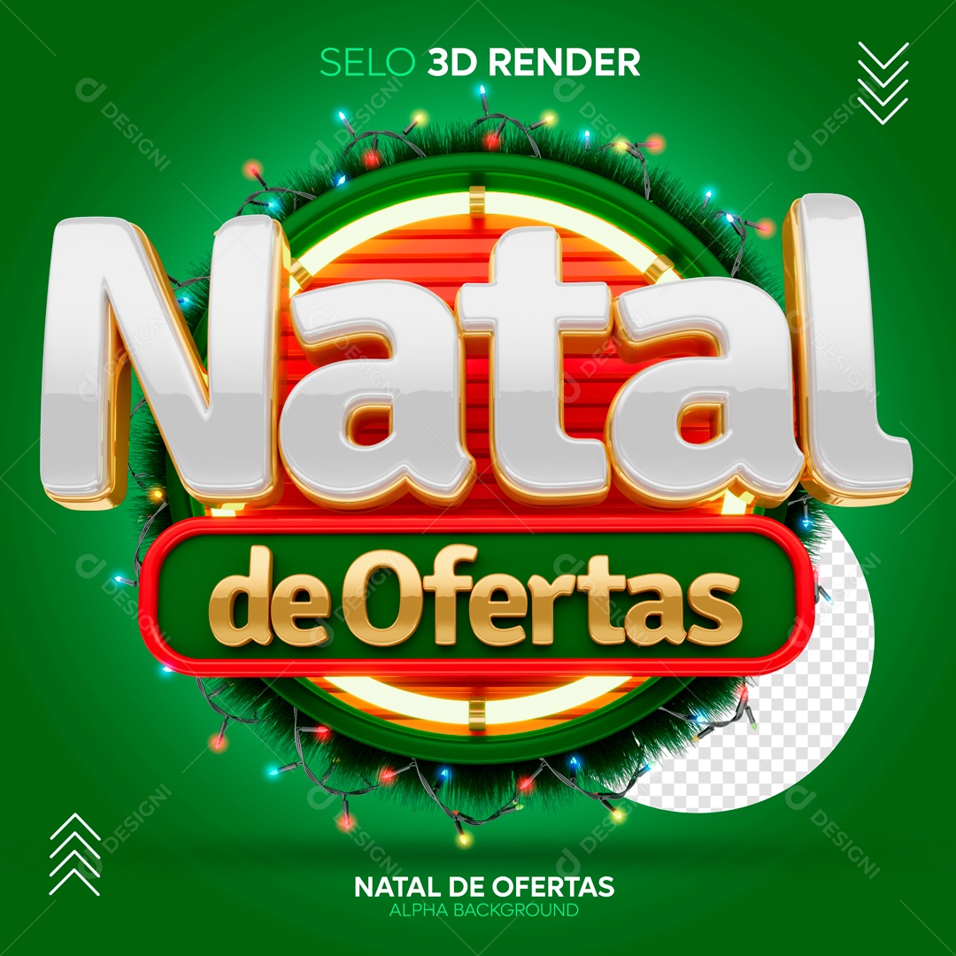 Natal De Ofertas Selo 3D Para Composição PSD