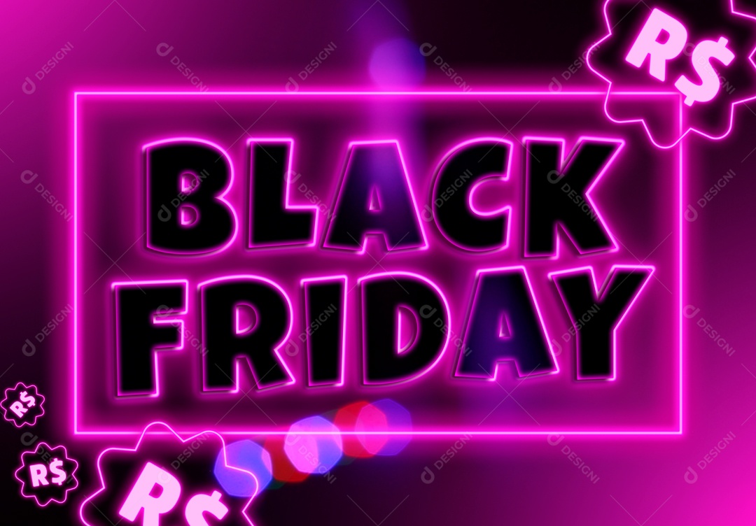 Selo 3D Black Friday Para Composição PSD