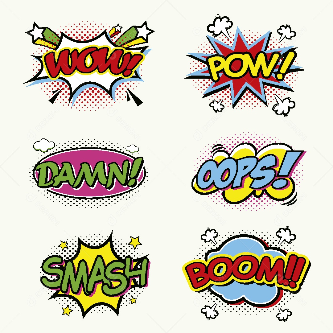 Bolhas do Discurso em Quadrinhos Vetor EPS