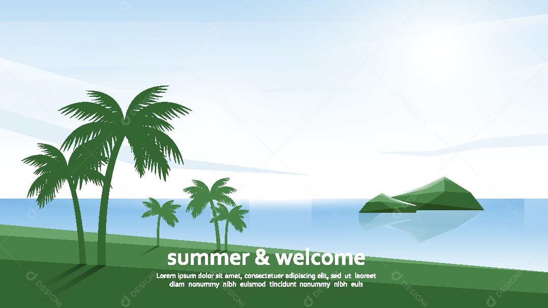 Paisagem Estilo Minimalista Ilustração Vetor EPS