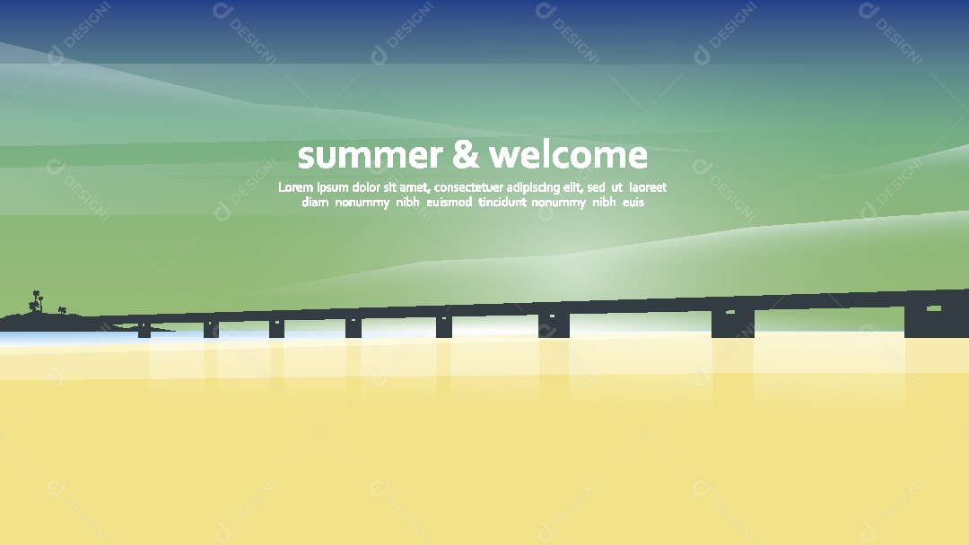 Paisagem Estilo Minimalista Ilustração Vetor EPS