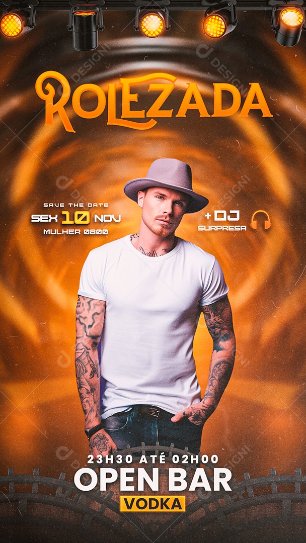 Story Flyer Rolezada Open Bar DJ Surpresa Social Media PSD Editável