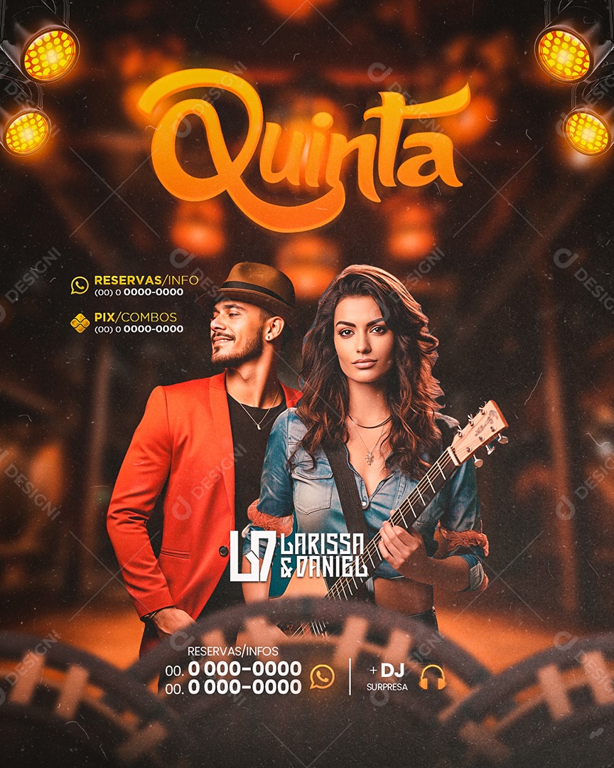 Flyer Quinta Larissa & Daniel Social Media PSD Editável