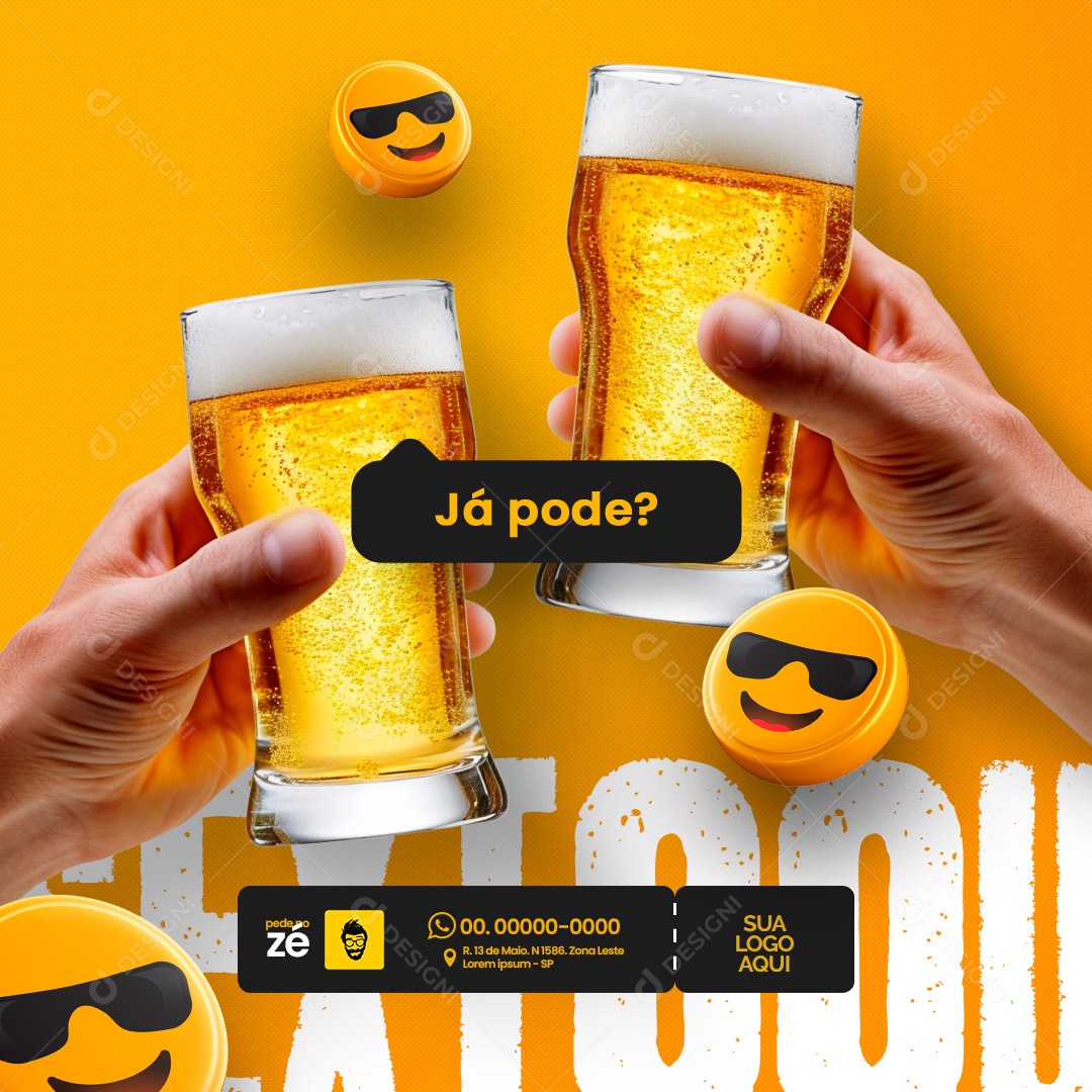 Distribuidora de Bebidas Já Pode Sextou Cerveja Social Media PSD Editável