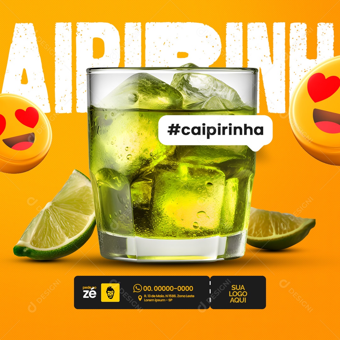Social Media Distribuidora de Bebidas Caipirinha PSD Editável