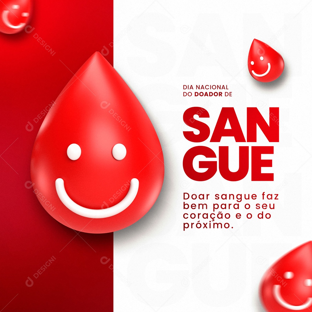 Dia do Doador de Sangue 25 de Novembro Faz Bem para seu Coração e do Próximo Social Media PSD Editável