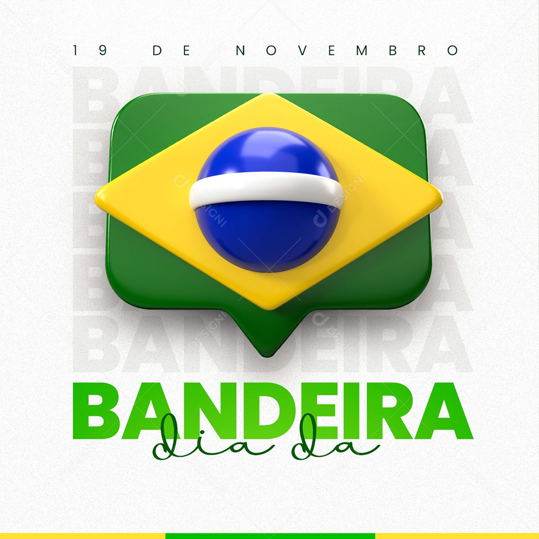 Dia Da Bandeira Brasil 19 De Novembro Social Media PSD Editável