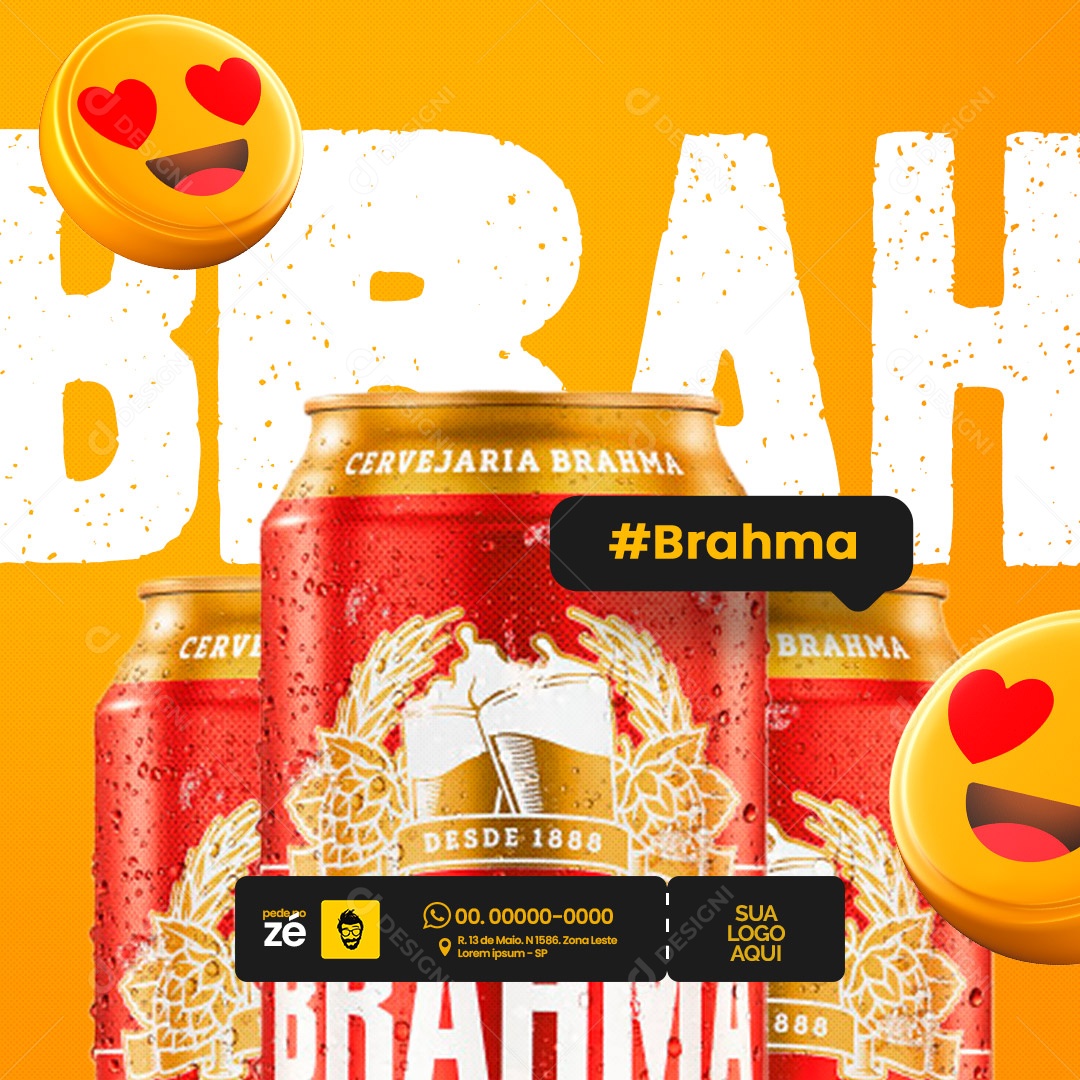 Distribuidora de Bebida Brahma Social Media PSD Editável