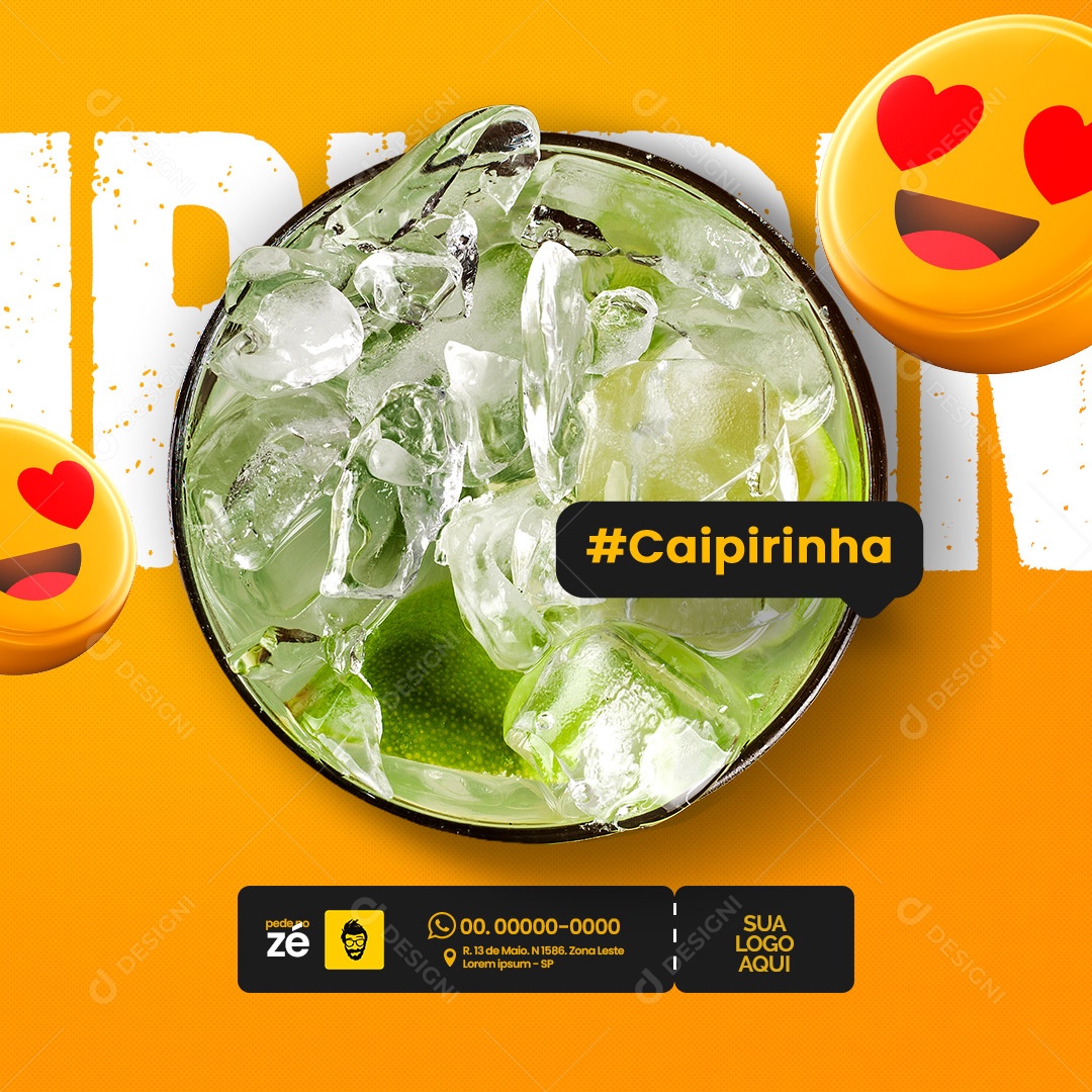 Distribuidora de Bebidas Caipirinha Social Media PSD Editável