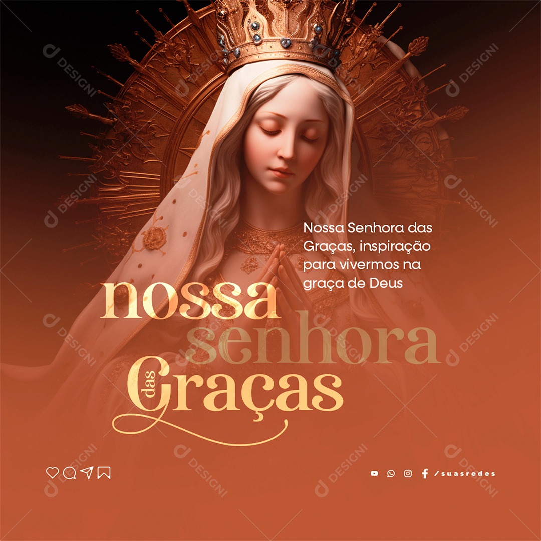 Social Media Dia de Nossa Senhora das Graças 27 de Novembro PSD Editável