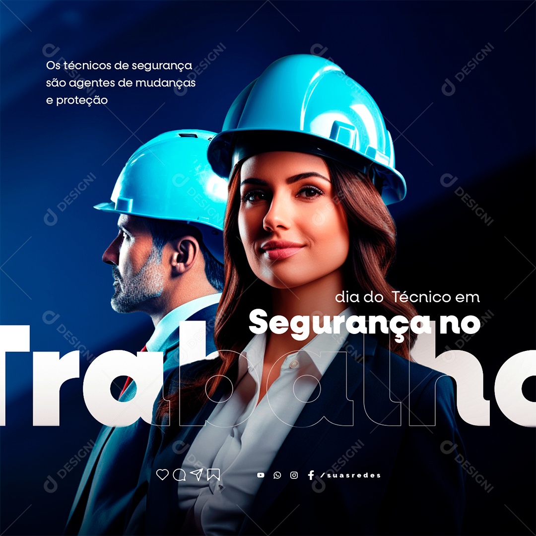 Dia do Técnico em Segurança no Trabalho 27 de Novembro Social Media PSD Editável