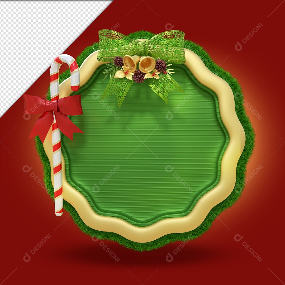 Elemento 3D Natalino Para Composição PSD