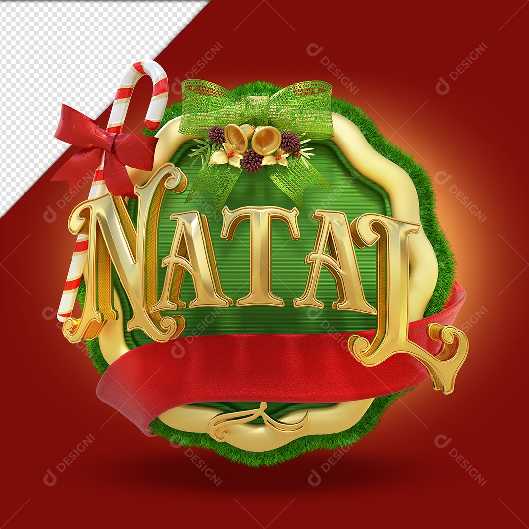 3D Christmas Stamp For PSD Composition