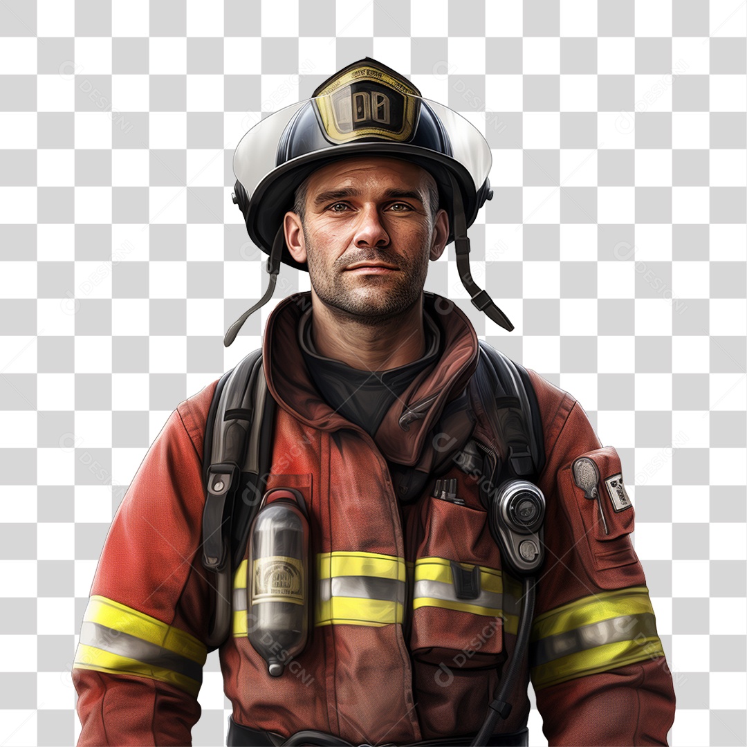 Homem Bombeiro Profissão de Risco PNG Transparente