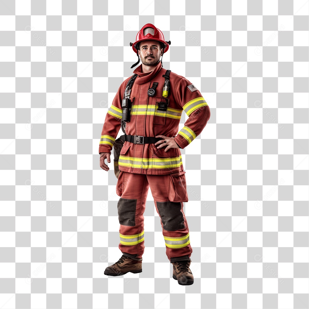 Homem Bombeiro Profissão de Risco PNG Transparente