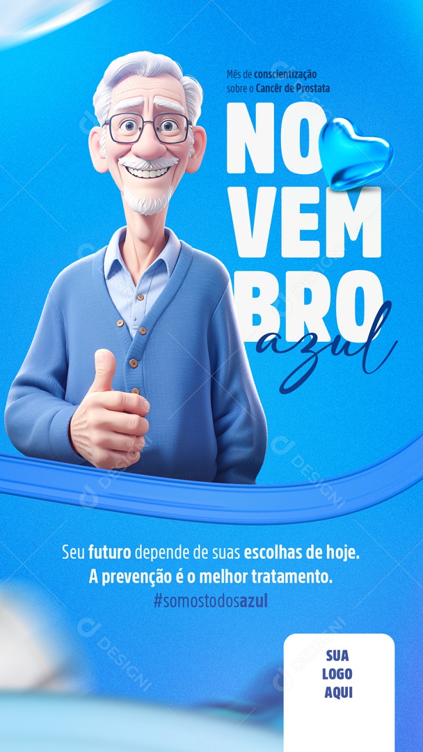 Social Media Story Novembro Azul Cancêr De Próstata PSD Editável