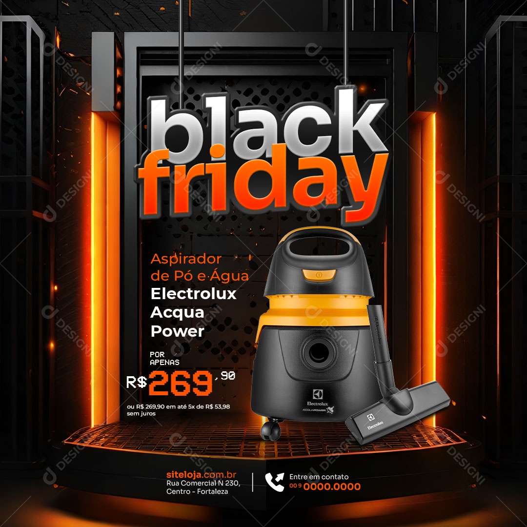 Black Friday Aspirador de Pó e Água Electrolux Acqua Power Social Media PSD Editável