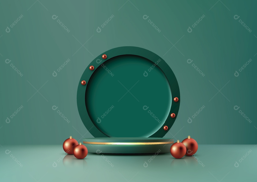 Modelo de Pódio de Natal Ilustração Vetor EPS