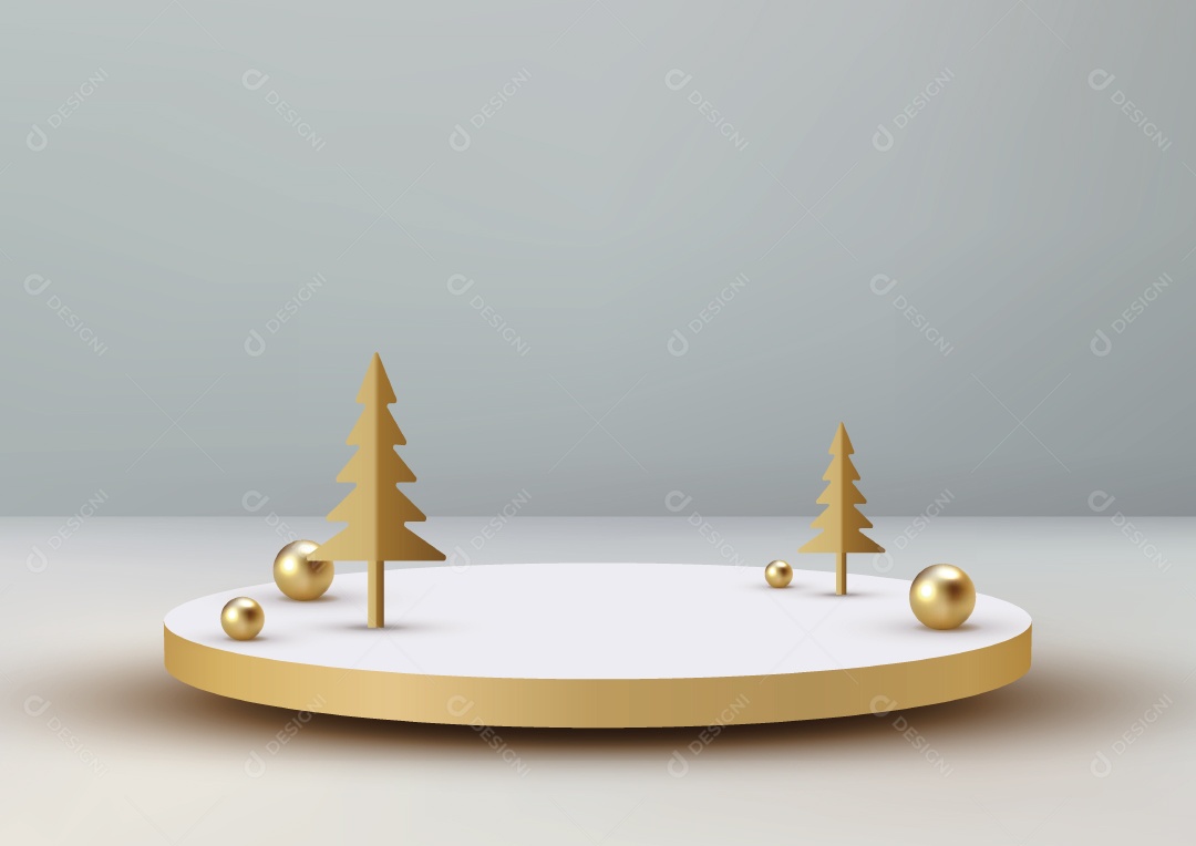 Modelo de Pódio de Natal Ilustração Vetor EPS