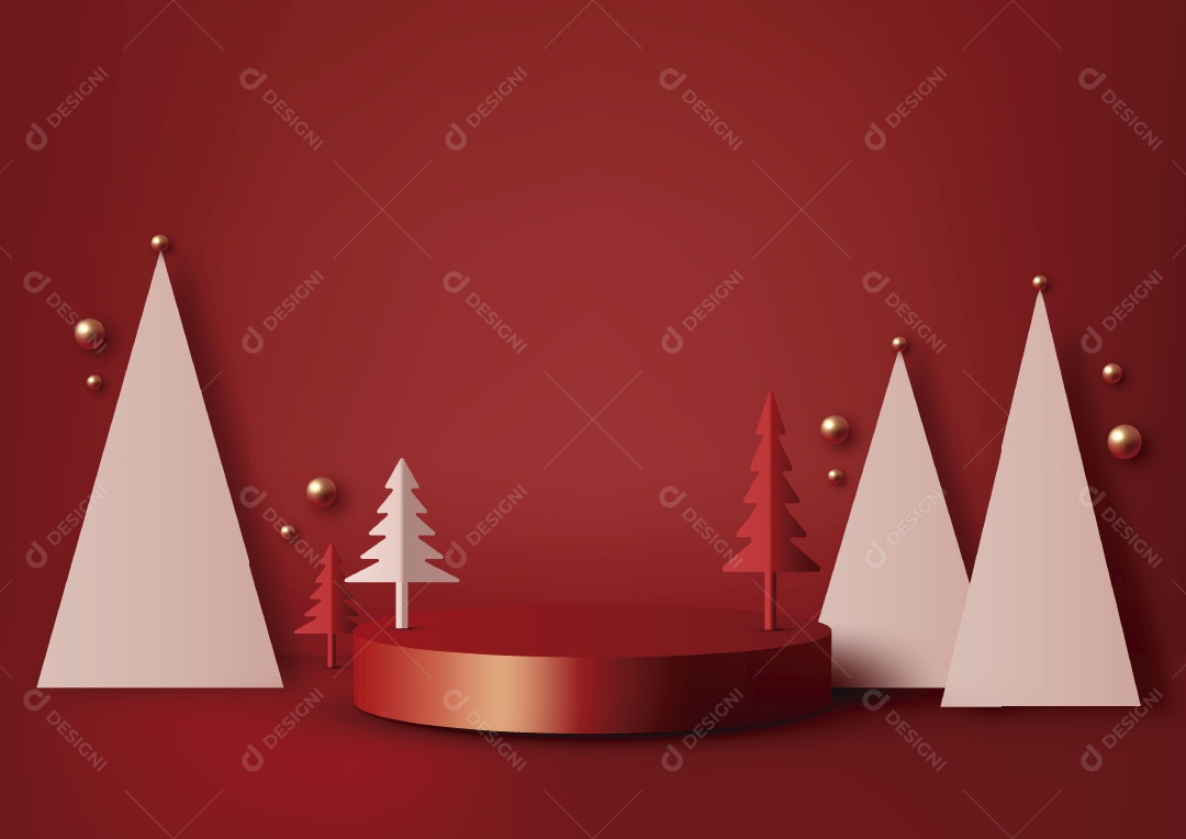 Modelo de Pódio de Natal Ilustração Vetor EPS