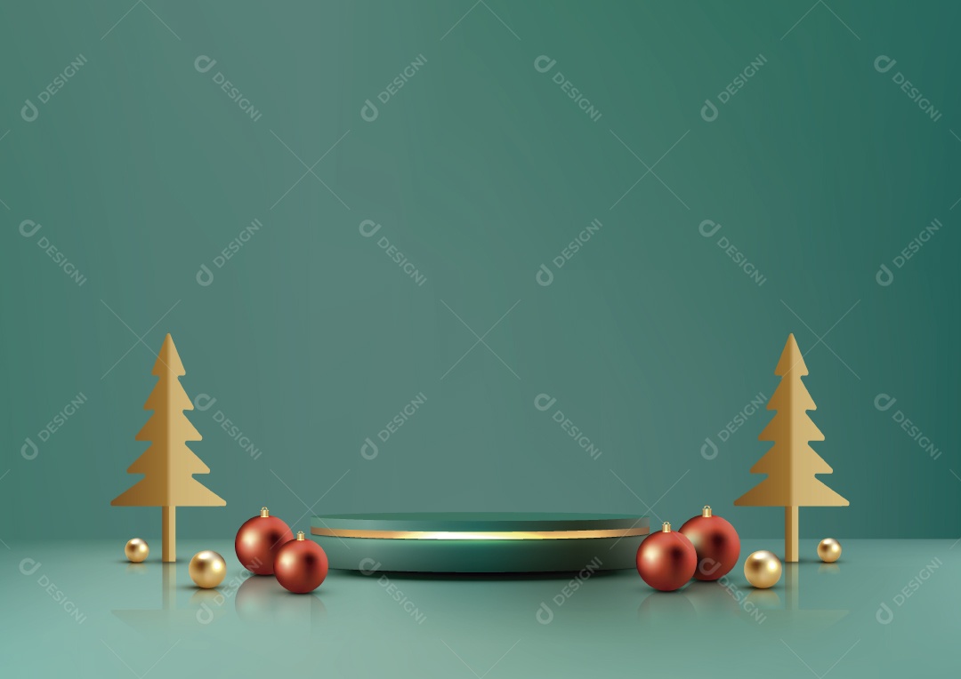 Modelo de Pódio de Natal Ilustração Vetor EPS