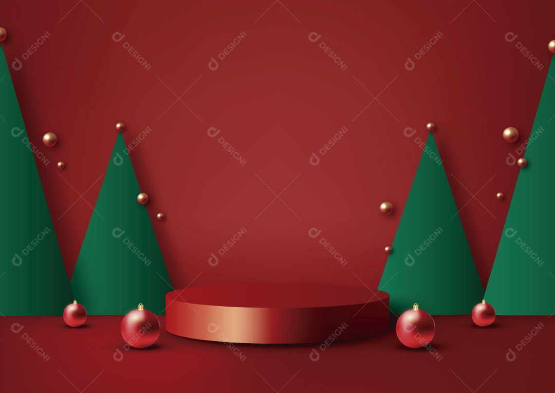 Modelo de Pódio de Natal Ilustração Vetor EPS