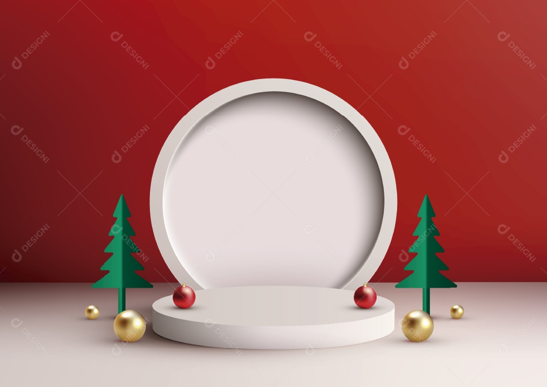Modelo de Pódio de Natal Ilustração Vetor EPS