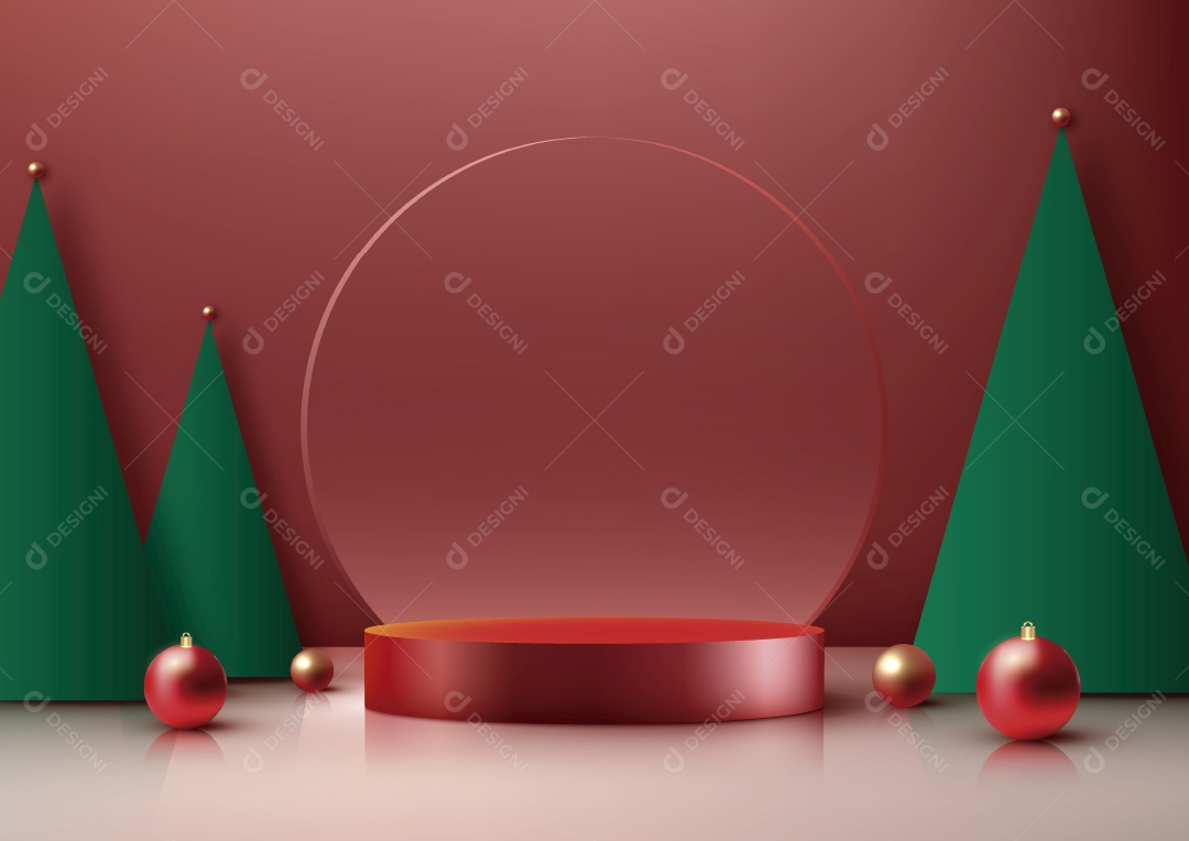 Modelo de Pódio de Natal Ilustração Vetor EPS