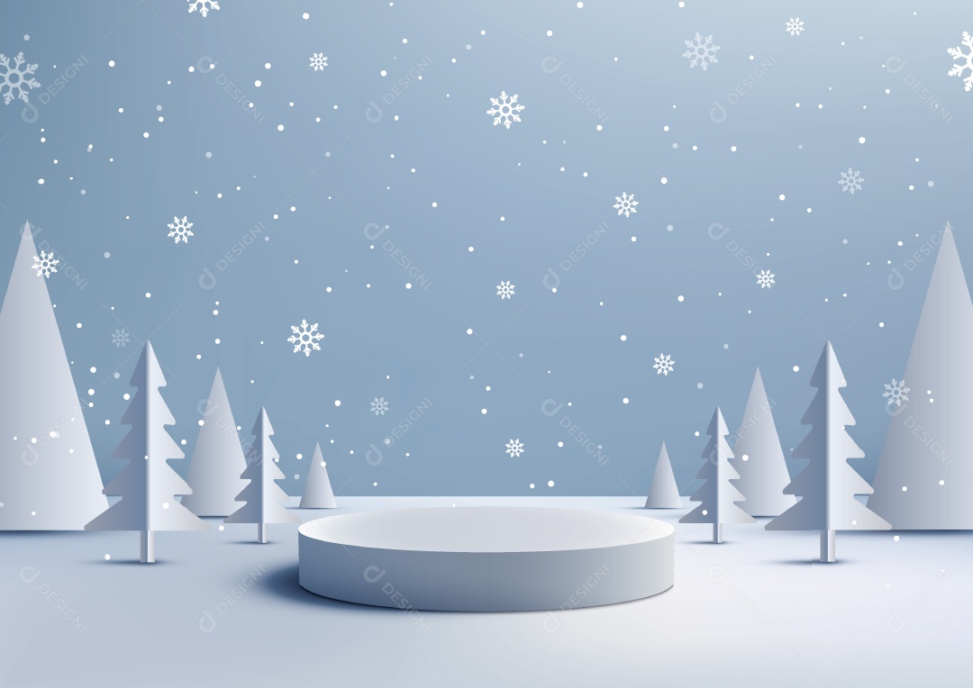 Modelo de Pódio de Natal Ilustração Vetor EPS