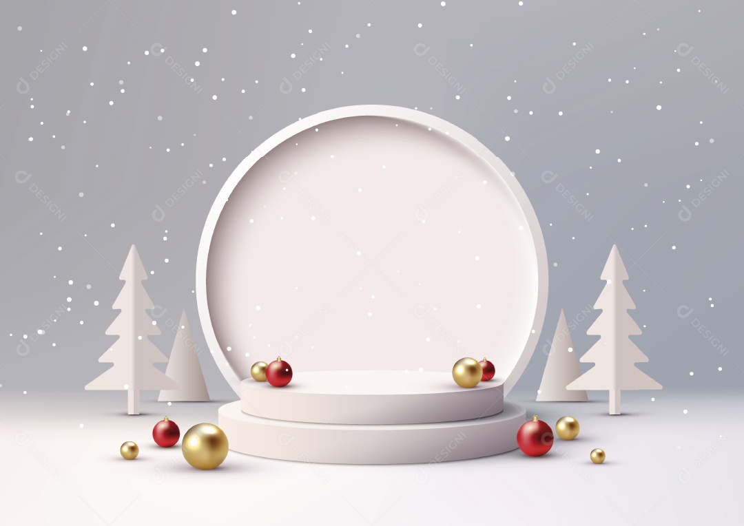 Modelo de Pódio de Natal Ilustração Vetor EPS