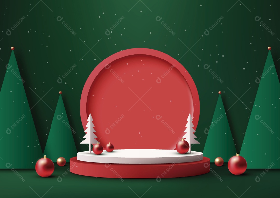 Modelo de Pódio de Natal Ilustração Vetor EPS