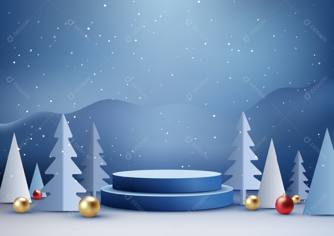 Modelo de Pódio de Natal Ilustração Vetor EPS