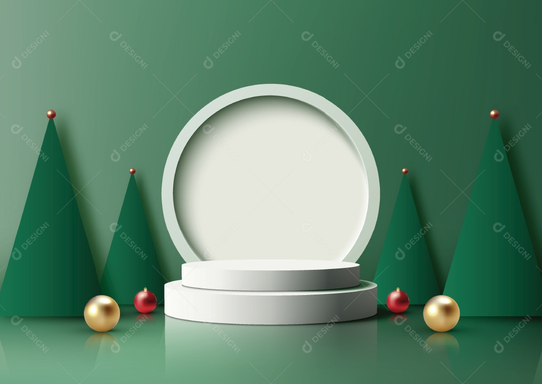 Modelo de Pódio de Natal Ilustração Vetor EPS