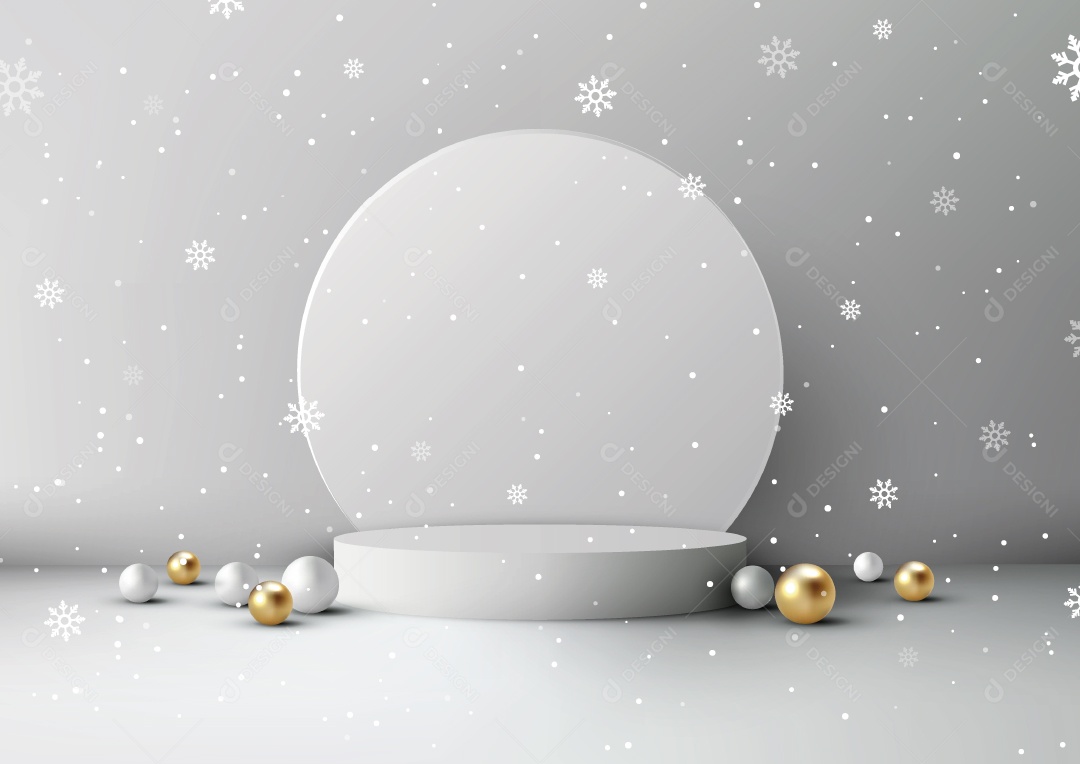 Modelo de Pódio de Natal Ilustração Vetor EPS