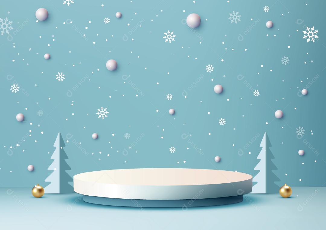 Modelo de Pódio de Natal Ilustração Vetor EPS