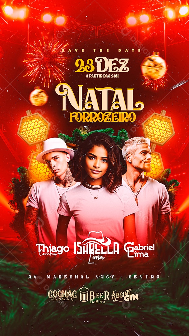 Story Flyer Natal Forrozeiro Thiago Cunha Isabella Lima Gabriel Lima Social Media PSD Editável