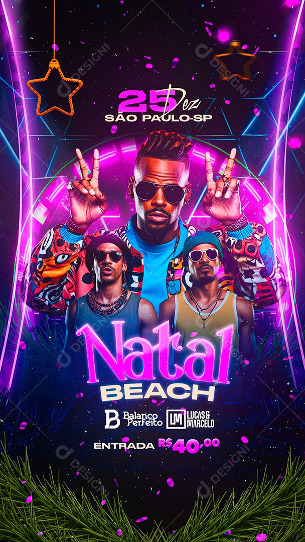 Story Flyer Natal Beach Balanço Perfeito Lucas & Marcelo Social Media PSD Editável