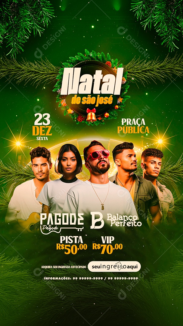 Story Flyer Natal de São José Pagode de Pagode Balanço Perfeito Social Media PSD Editável