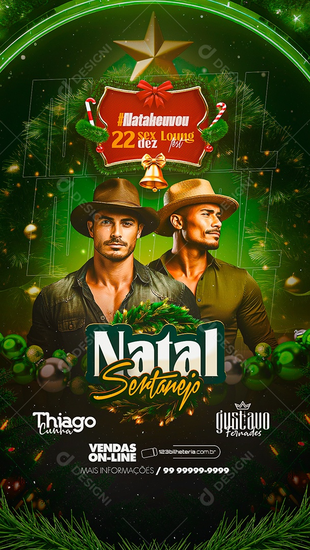 Story Flyer Natal Sertanejo Thiago Cunha Gustavo Fernades Social Media PSD Editável