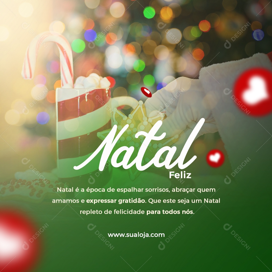 Feliz Natal Seja Repleto de Felicidade para todos nós Social Media PSD Editável