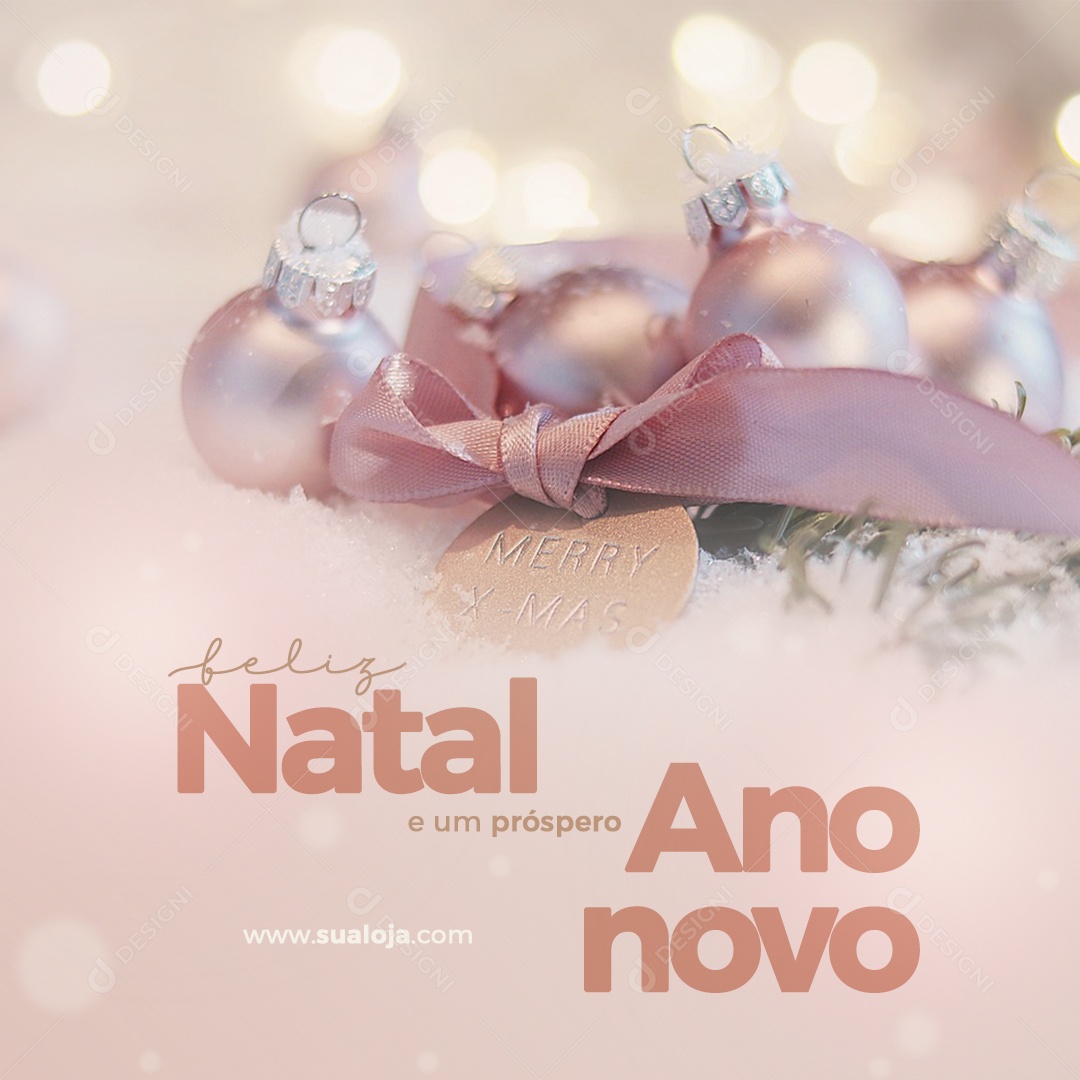 Feliz Natal e um Próspero Ano Novo Social Media PSD Editável