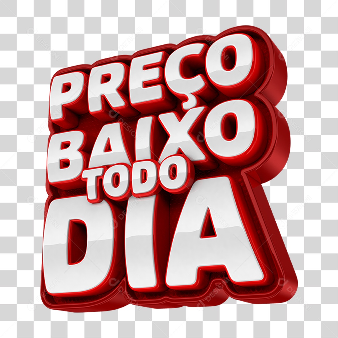 Selo 3D Preço Baixo Todo Dia Para Composição PNG Transparente