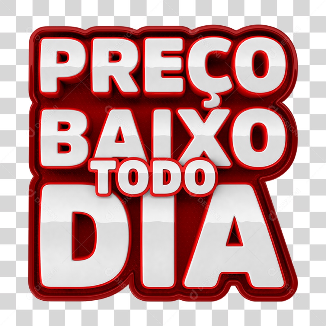 Selo 3D Preço Baixo Todo Dia Para Composição PNG Transparente